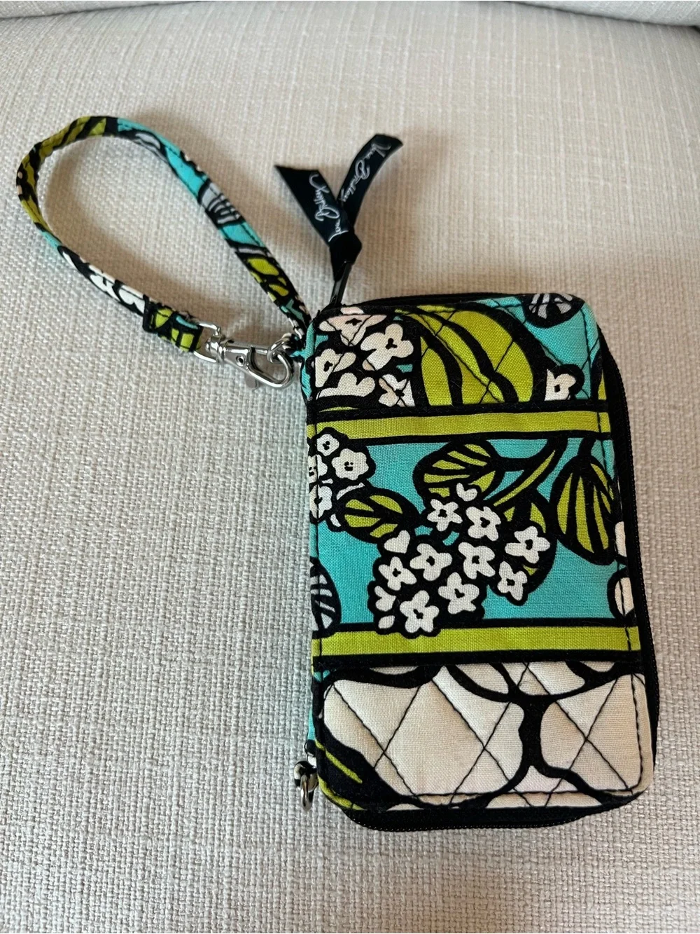 Vera Bradley Island Blooms Quilted Wristlet